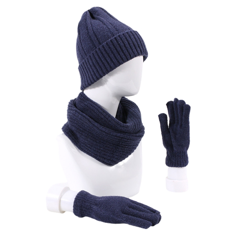 

Promotion! New Hot Sell 3pcs Men Women Knitted Beanie Hat Scarf Gloves Set Unisex Thick Winter Warm Cap Neck Warmer Outdoor