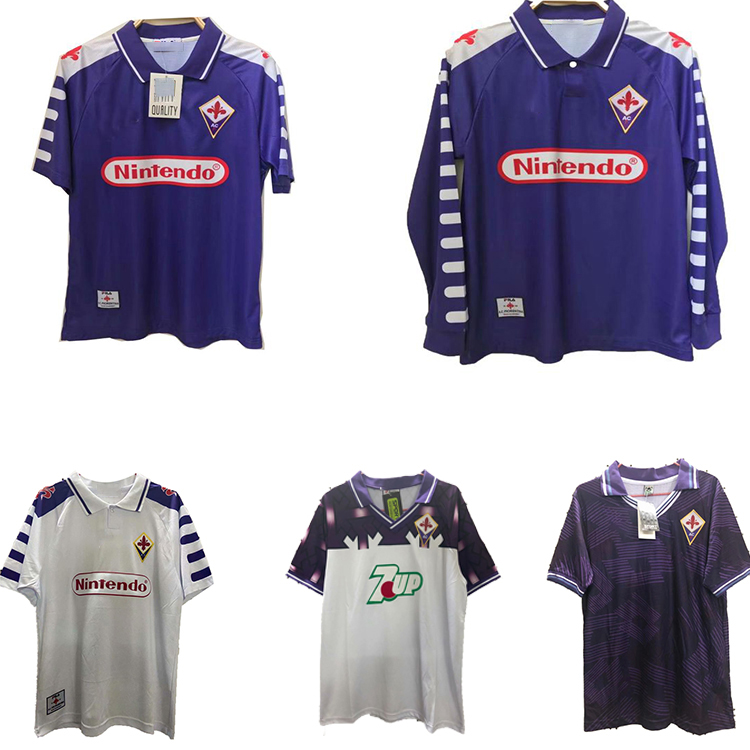 

retro classic 1998 1992 fiorentina florence BATISTUTA RUI COSTA vintage maillot de foot thai quality soccer jersey thailand football jerseys, Black;yellow