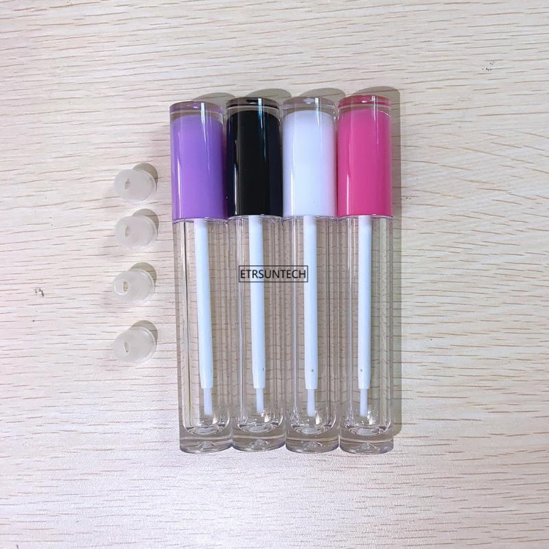 

100pcs 5ml Empty Lip Gloss tubes Lip Glaze Brush Wand Makeup Cosmetic Container Lipstick Refillable DIY Lipgloss Tube