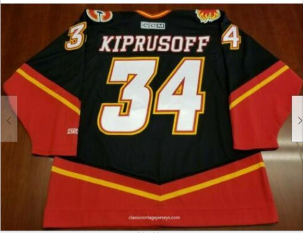 

Custom Men Youth women Vintage 2005-06 Miikka Kiprusoff Calgary Flames Hockey Jersey Size S-5XL or custom any name or number, Black