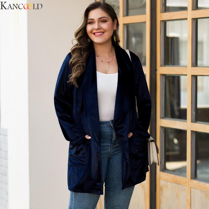

KANCOOLD Winter New Women Plus Size Long Cardigan Hooded Long Sleeve Casual Sweaters Female Solid Oversize Loose Coat New, Sky blue