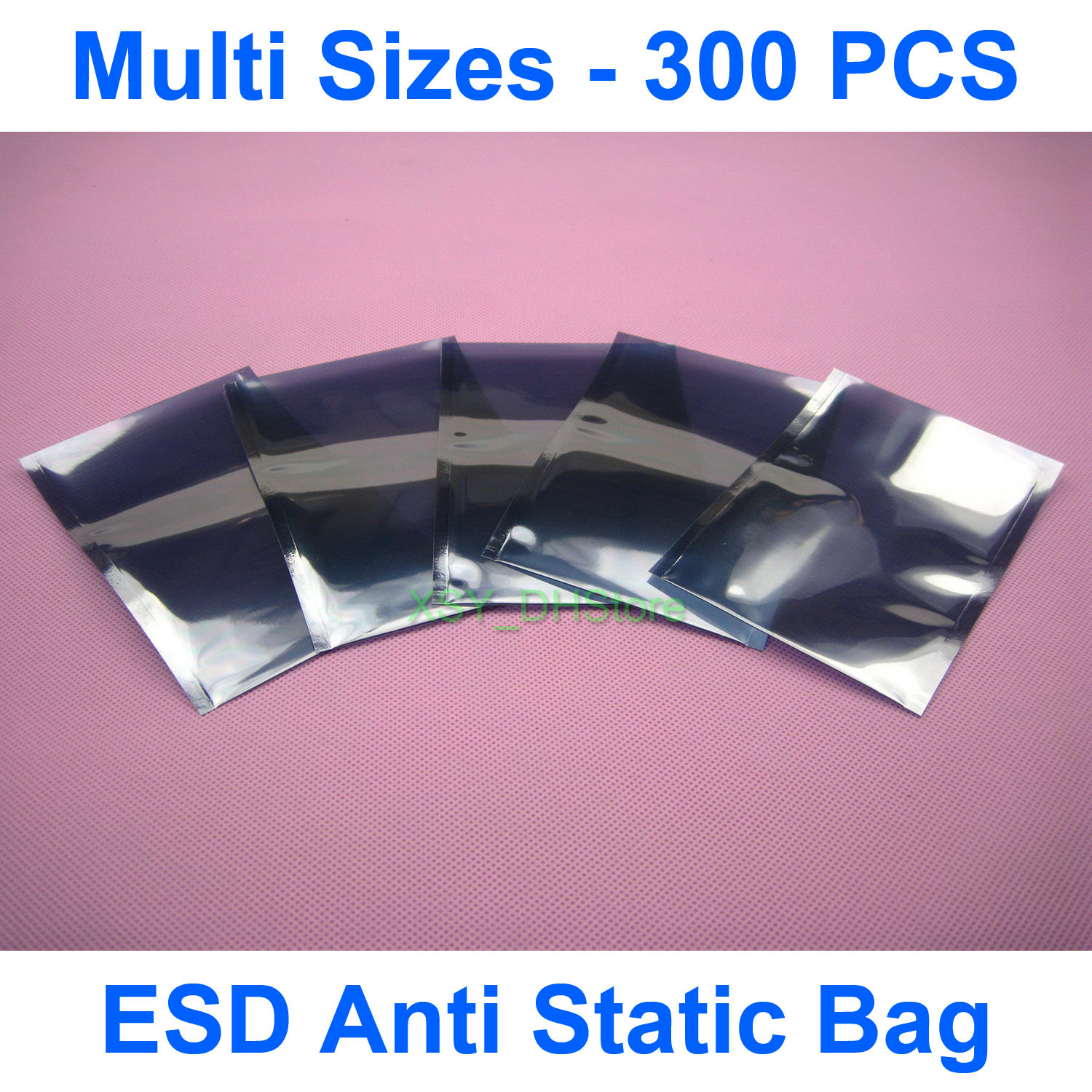 Multi Sizes 300 PCS ESD Anti Static Bags USABLE SIZE (Width 4" to 5.7") x (Length 6" to 9") Electronic Packing (100 - 145mm)-image-396801582