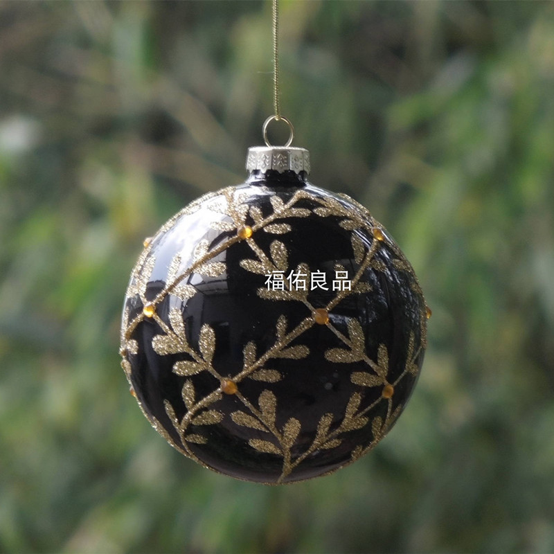

Free Shipping Small Packing Black Globe Diameter=6cm 8cm 10cm 12cm Christmas Tree Hanging Ornament Silver Plated Glass Pendant