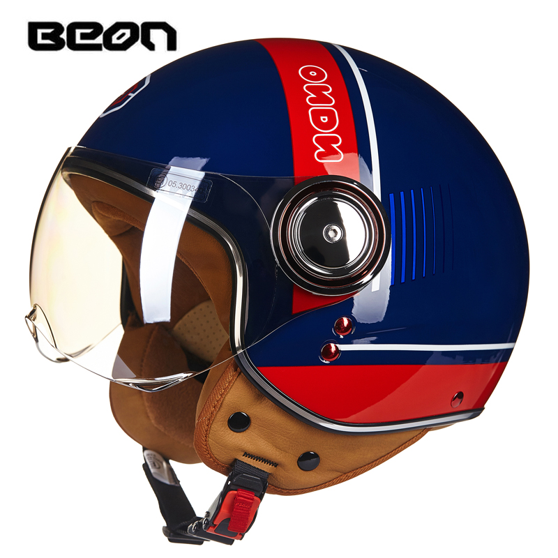 

Free Shipping BEON Motorcycle Helmet Open Face Retro Helmet Scooter chopper capacete European ECE Approved