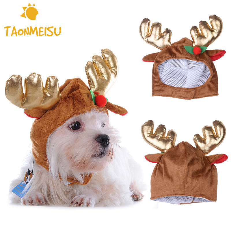 

Classic Elk Pets Dog Cat Hats Soft Cotton Pet Puppy Halloween Christmas Festival Wedding Party Cap Hat Free Shipping, Brown