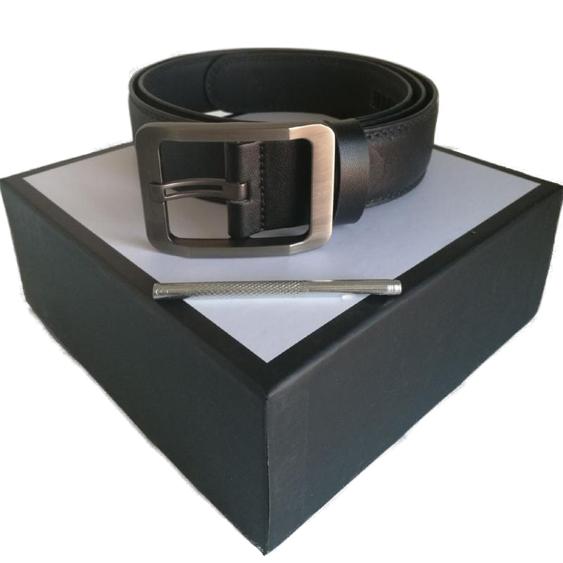 

2020 gold smooth buckle genuine leather belt designer belts men women best quality new mens belts business belt+Box free shipping, Brown