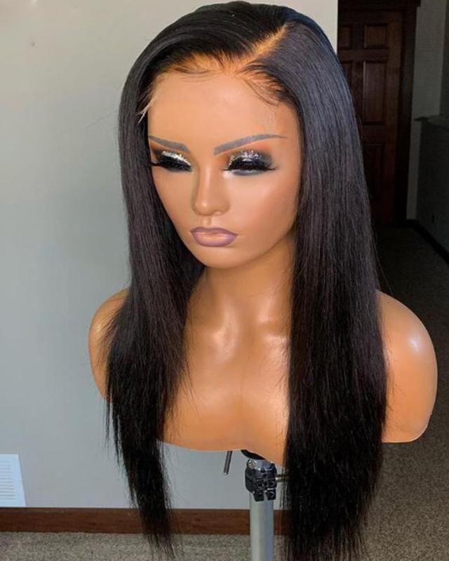

Side Part Lace Front Human Hair Wigs with Baby Hair 5*5 PU Silk Base Wig Natural Hairline Malaysia Remy For Women, U part wig