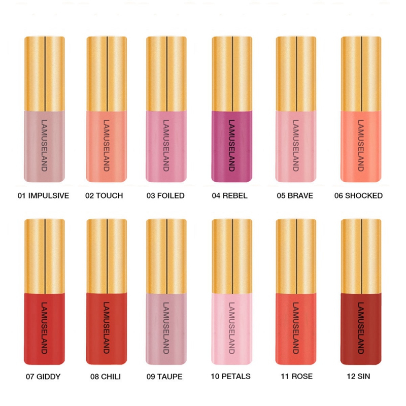 

12 pcs/set Mini Velvet Matte Lip Gloss Waterproof Non-stick Cup Lip Gloss Glaze Make Up New, Ga1301a