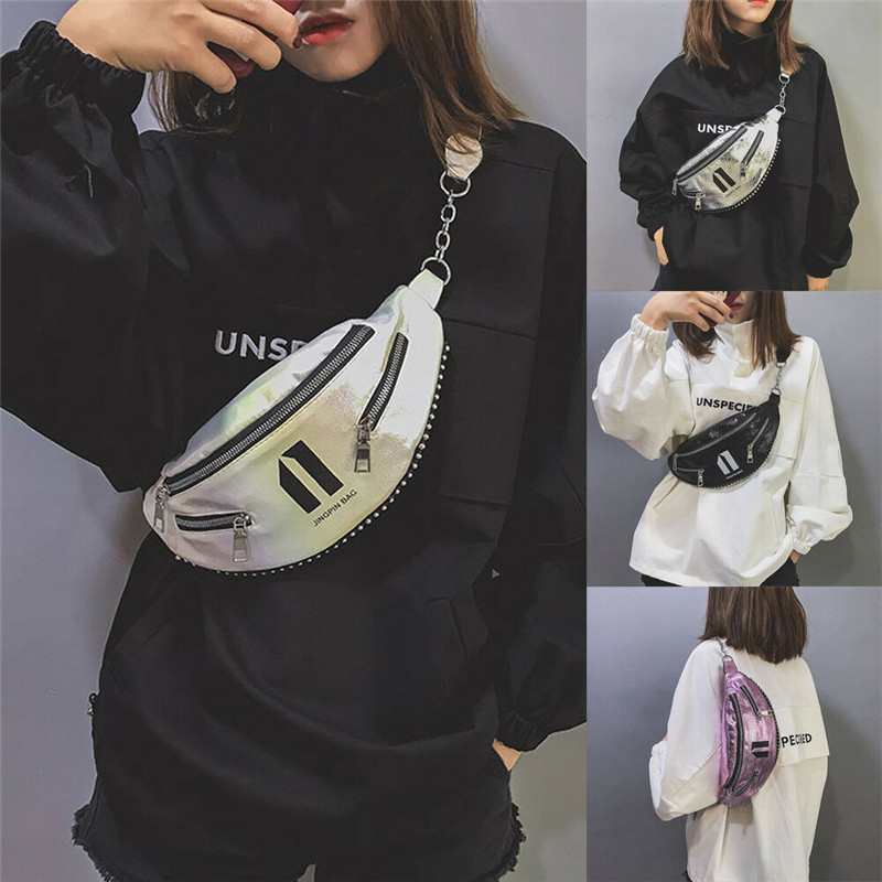

Women Waist Bag Fanny Pack Hip Camping Money Pouch Belt Sport Shoulder Bag, Black