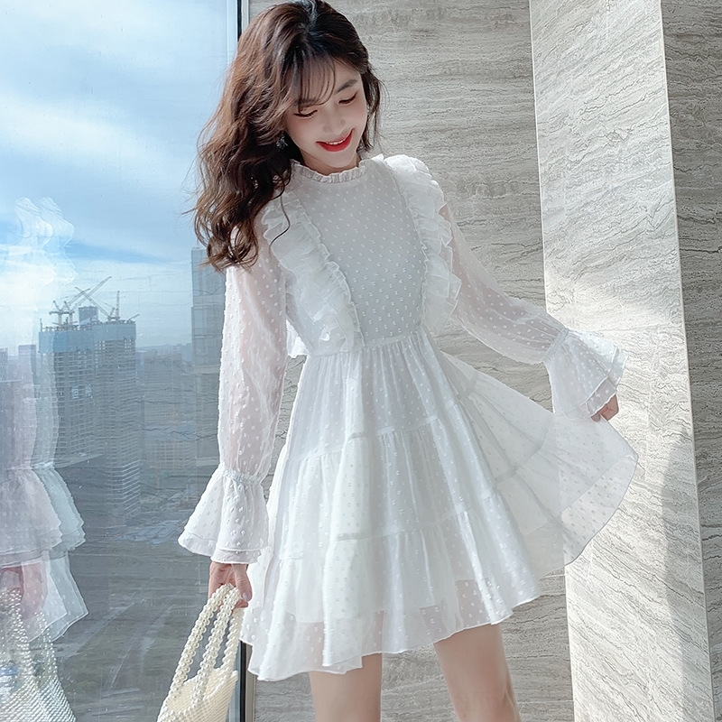 white goddess dress with sleeves