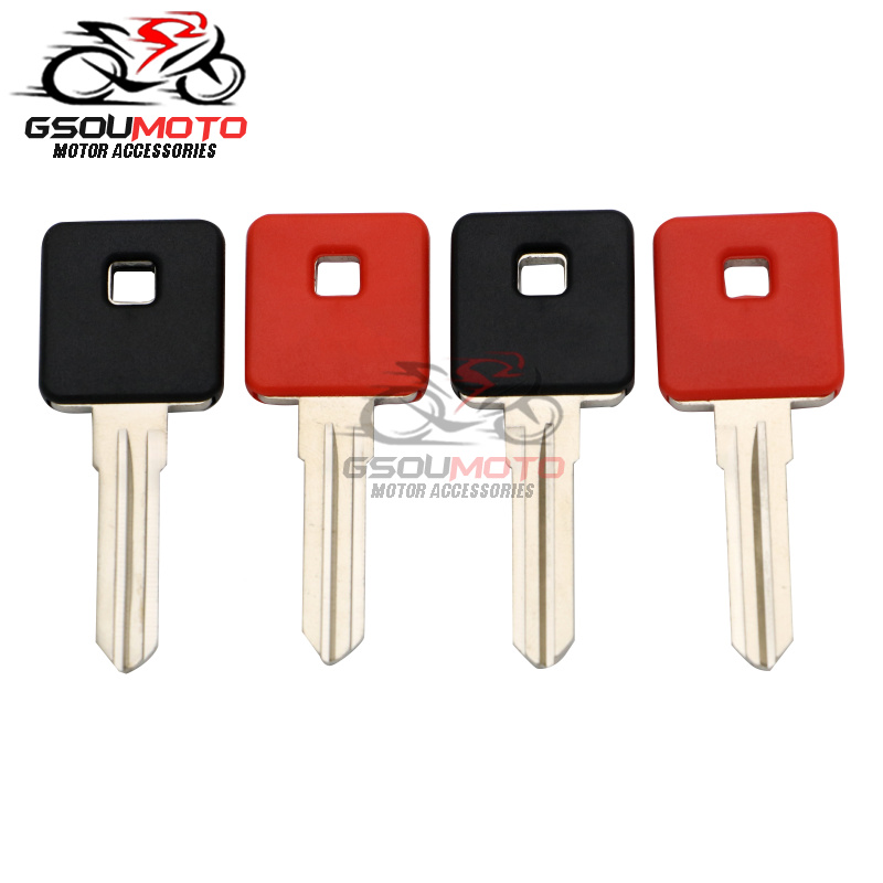 

Motorcycle Parts Left / Right side Ignition Uncut Blade Blank Keys For XL 1200 C N L R 883 X 48 72 Black / Red