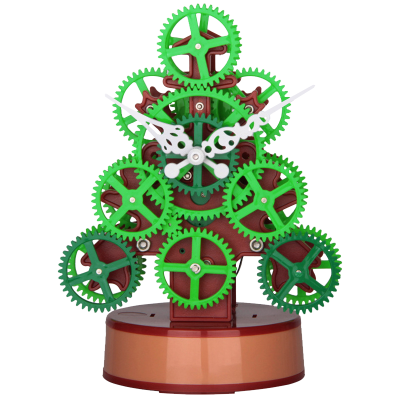 

Table Clock Rotating Gear Christmas Tree Decoration Table Clock Green Gear Desk Children's Room Art Desk