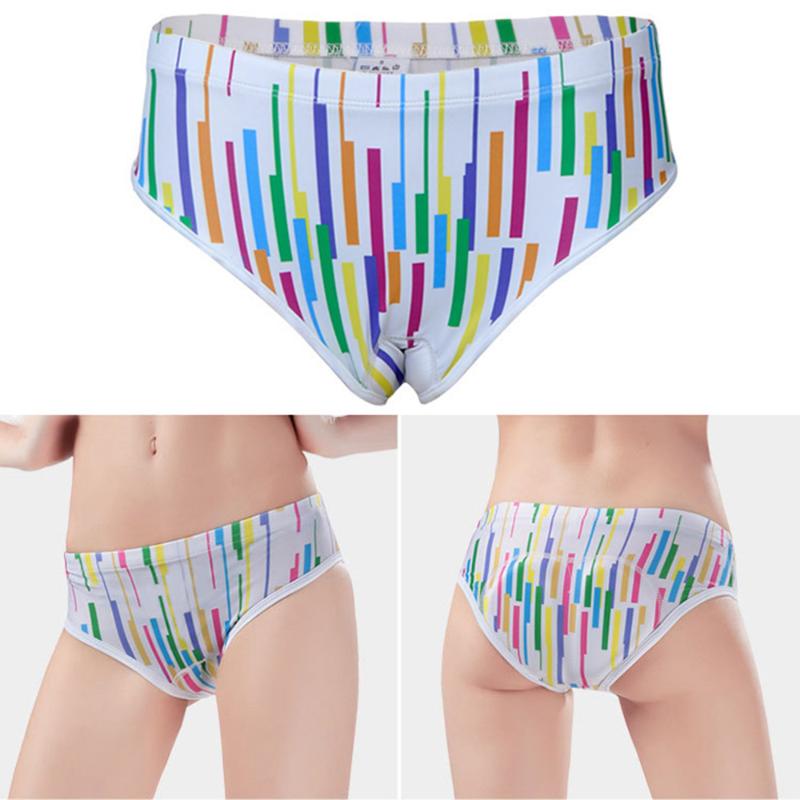 

Cycling Underpants Bicycle Underwear Lady Sport Brief For Women Colorful Stripe 3D Silicone Padded, White