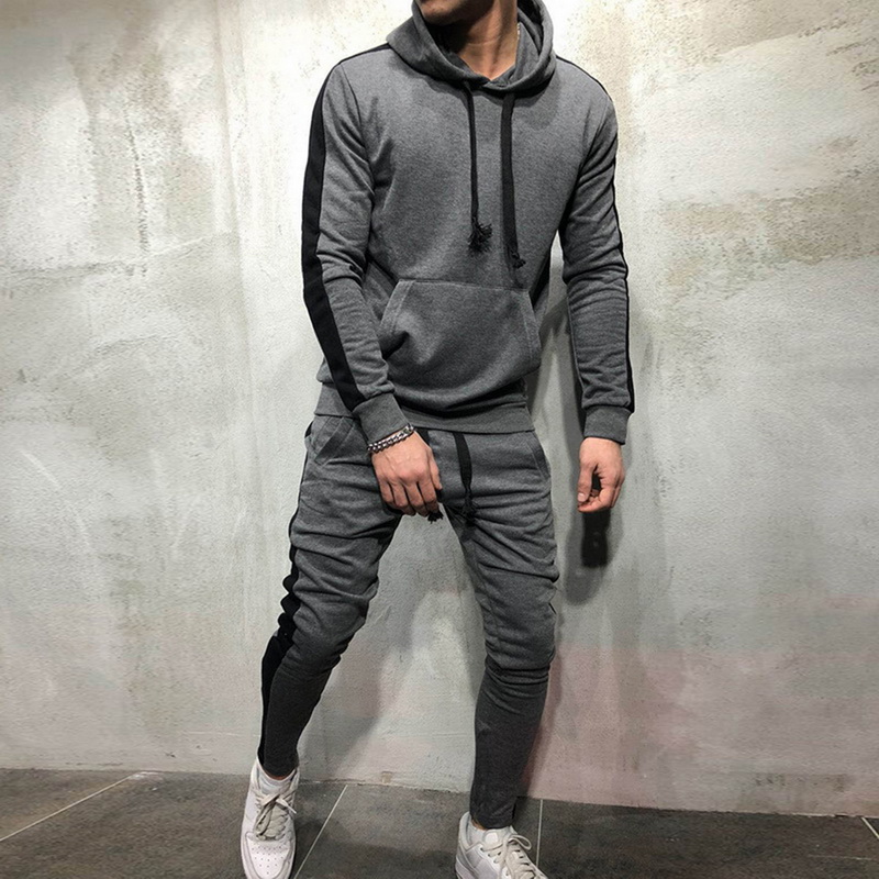 

Men's Jogger Spell Hooded Sweatershiers Suit Stretch Trousers Hoodie Sweatshirt Men's Fashion Male Set Mens Clothing, Style2