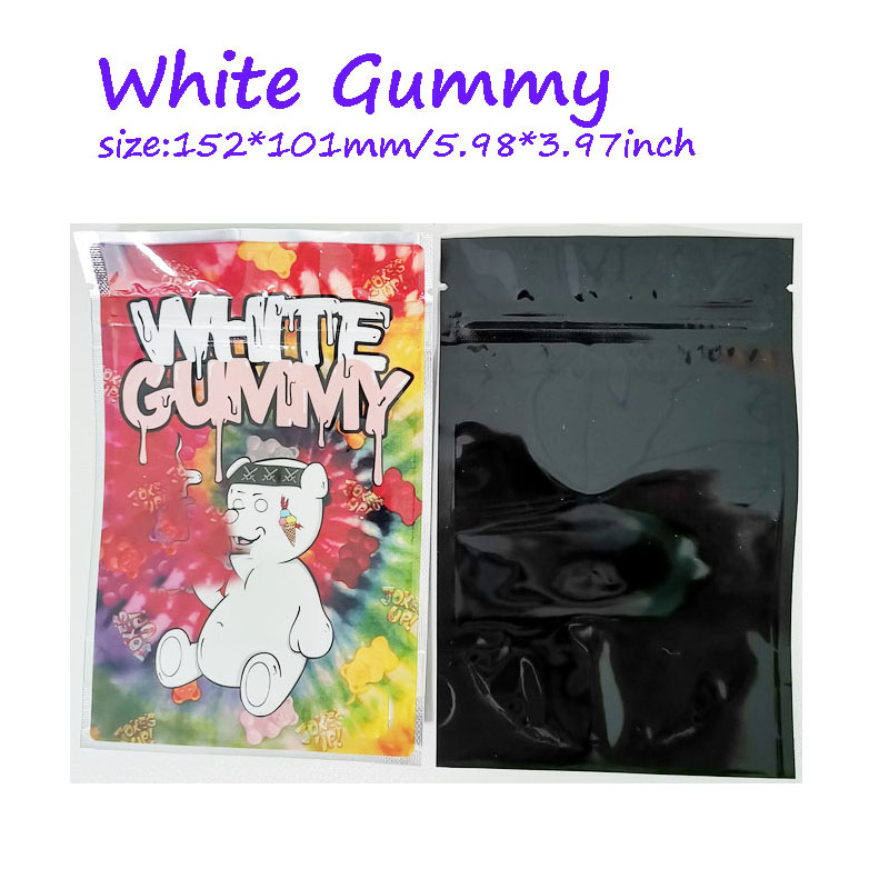 

3 5g mylar bags gorilla glue WHITE GUMMY OG KUSH packaging PURPLE PUNCH holographic packaging smell proof bags