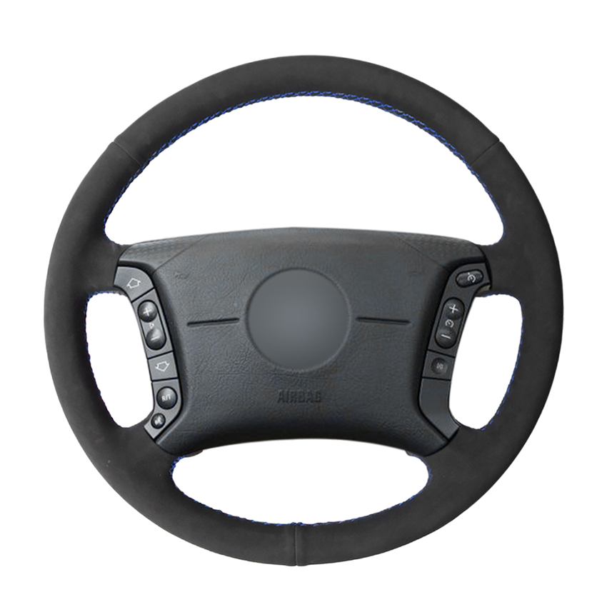 

DIY Black Suede Car Steering Wheel Cover for bmw E46 318i 325i E39 E53 X5 Accessories Parts