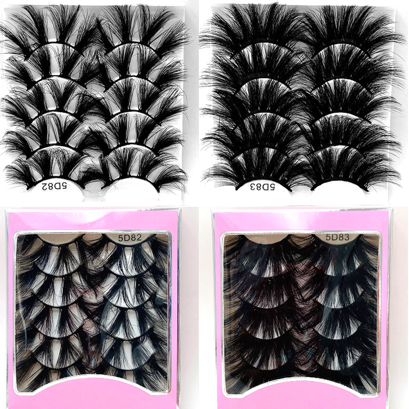 

25mm 5Pairs Fluffy Lashes 3D Faux Mink Lashes Long Thick Natural False Eyelashes Lashes Vendors Makeup