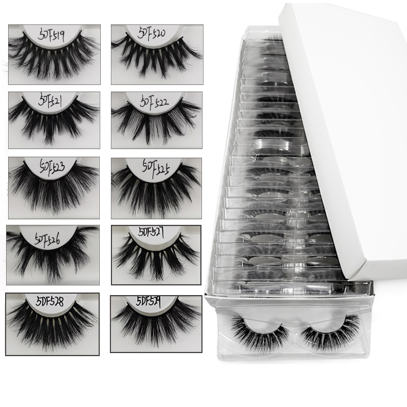 

25MM Wholesale Eye lashes Handmade 5D Eyelashes In Bulk Makeup Thick Dramatic Long False Eyelash Extensions Mix 10/20/30 Pairs