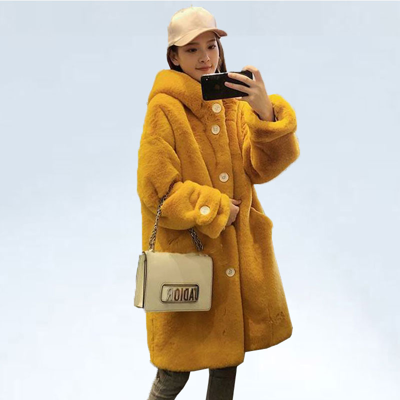 

Faux Fur Coat 2020 Winter Jacket Women Coat Women Loose OverCoat Luxury Thicken Warm Oversize Female Plush Long, Purple