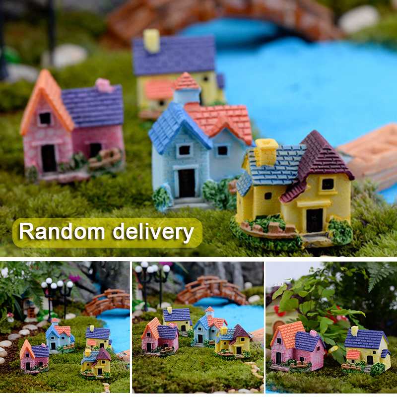 

Miniature Resin Color Fairy House Micro Landscape Ornaments Dollhouses Desktop Decoration Accessories for DIY Craft Hoga