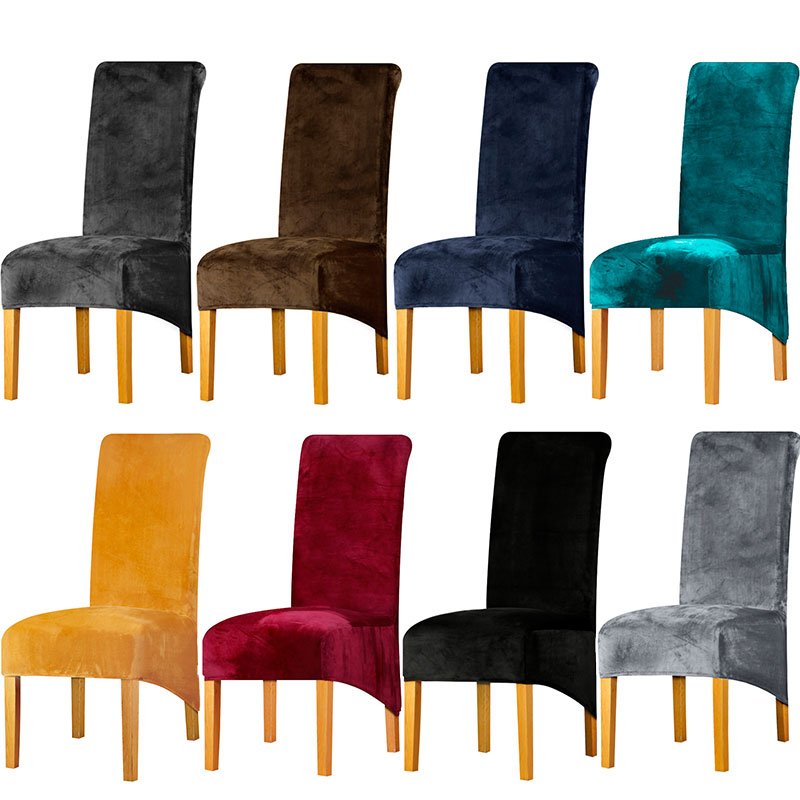 

Velvet Fabric XL Size Chair Cover Large Big Size Long Back Europe Style Seat Chair Covers Universal Restaurant Hotel Party
