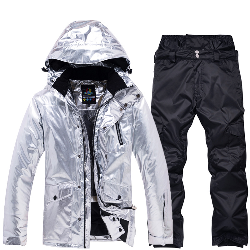 

2020 Warm Outdoor Men Ski Suit Waterproof Sports Man Snowboard Sets Winter Jackets Overalls Male Costume Clothes Snow Tracksuit, Black