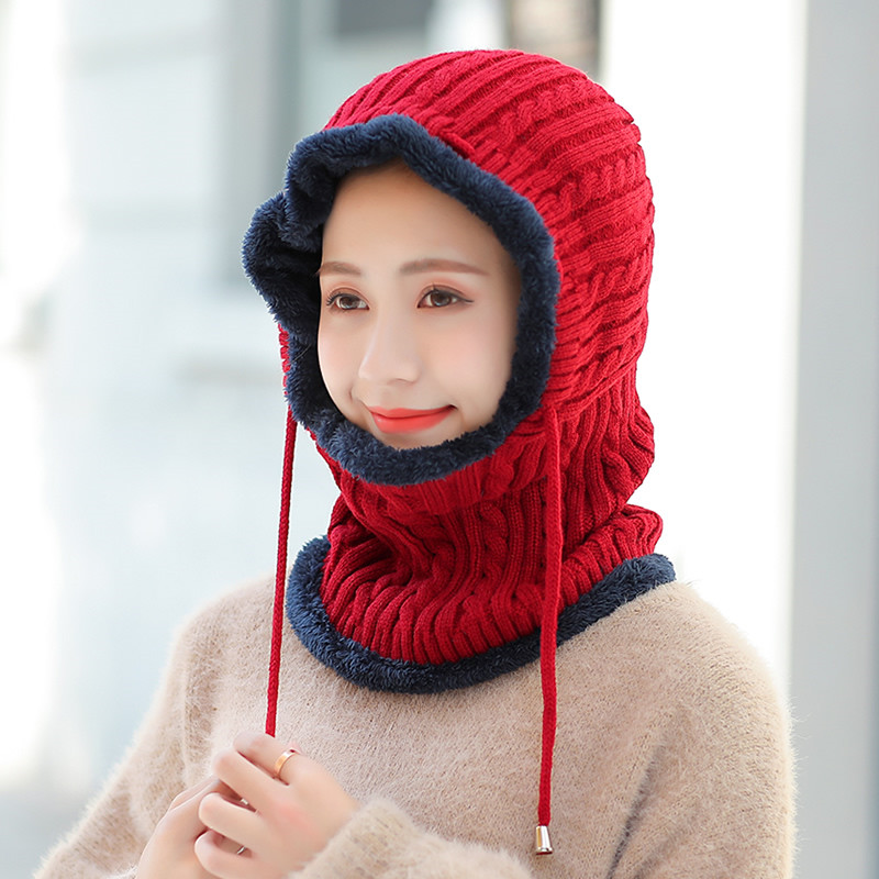 

Winter Knitted Hat Beanie Female Scarf Skullies Beanies Winter Hats For Women Men Caps Gorras Bonnet Mask Brand Hats 2020, Black