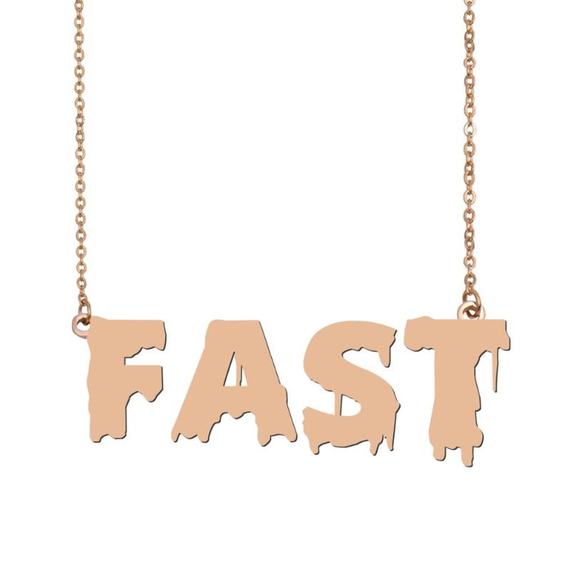 

Fast Name Necklace , Cool Bloody Art Name Necklace for Halloween and Santa's Day Jewelry Gift for Kids Boys Girls