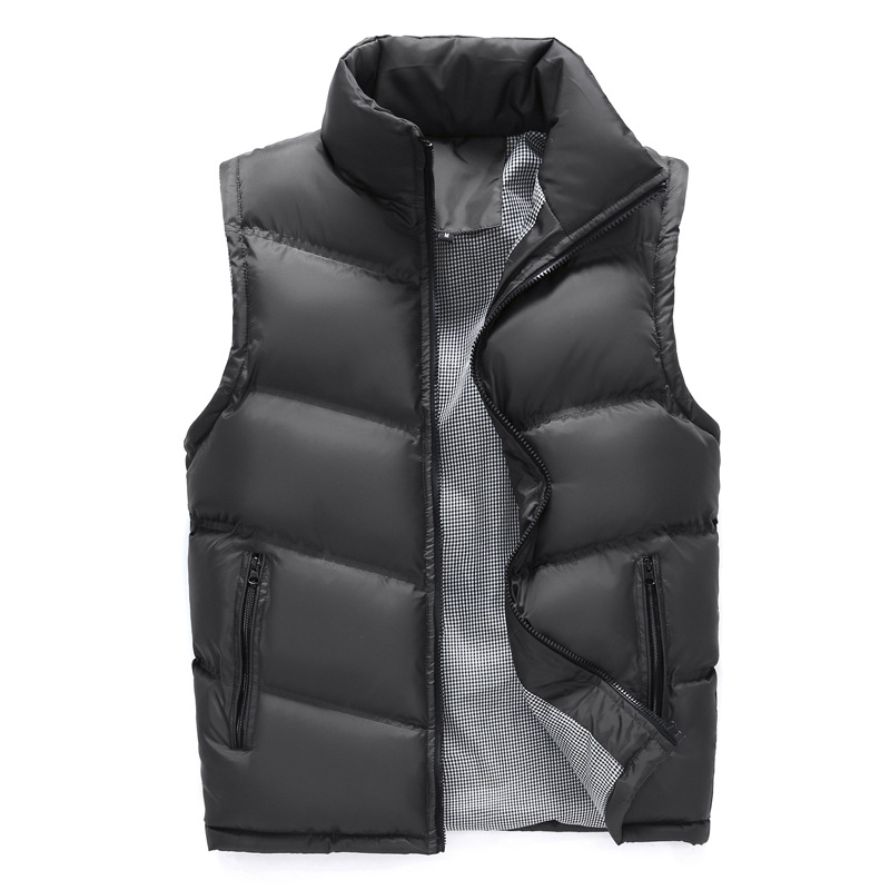 

2020 Winter Warmer Thickened Male Vests Waistcoats Men's Sleeveless Vest Casual Cotton-Padded Photographer Coats Body, Blue vest