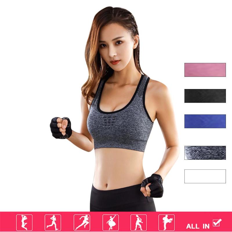 

KANCOOLD Women Yoga Sports Bra Push Up Stretch Cotton Workout Tank Top Short Running Sport Bra Top Sports T-shirt For Fitness, Gy