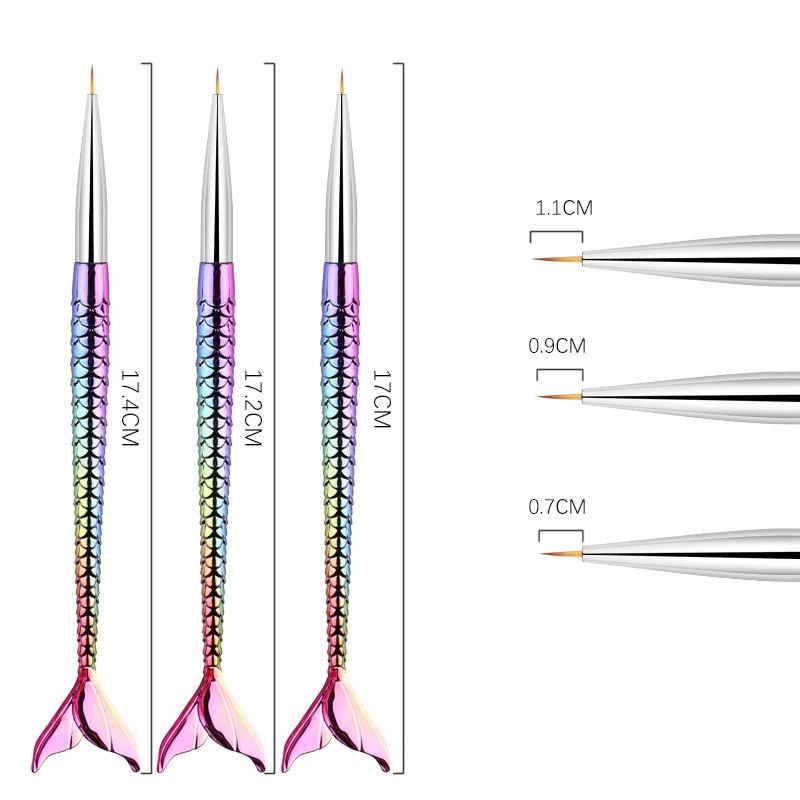 

DHL New Mermaid Nail Art Pen Gel Extension Brush Cepillo De Arte De Unas Tips Painting Drawing Manicure Pen Set Beauty Tools Nail Art Brush