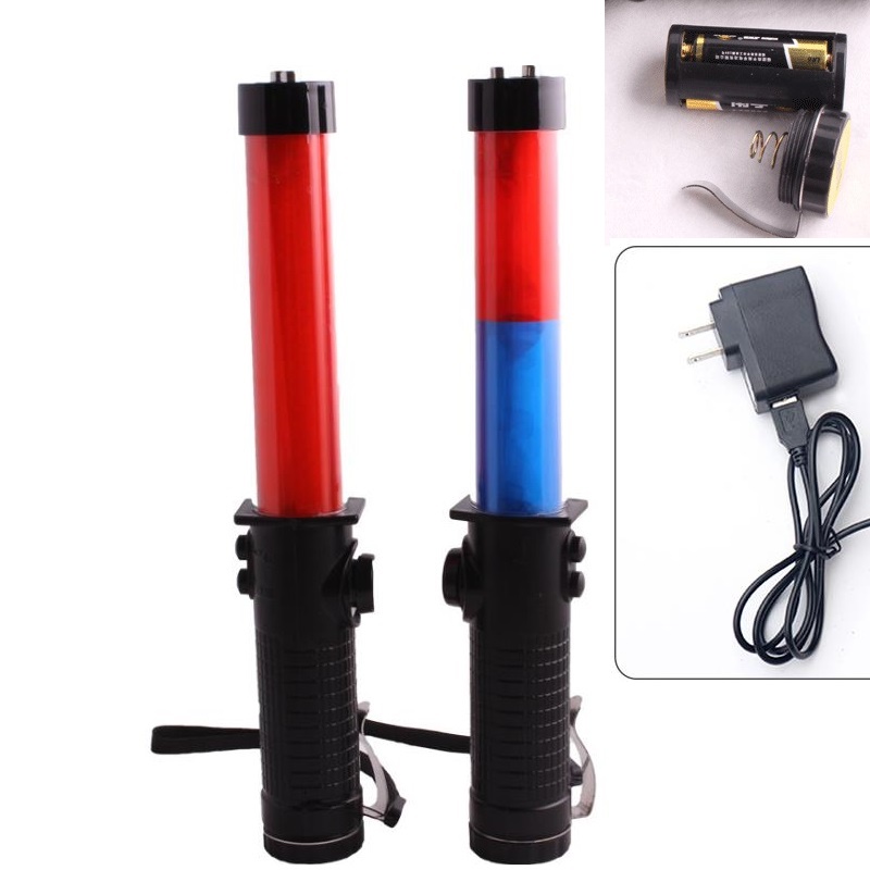 

29CM Multi-function Outdoor LED Traffic Warning light Whistle Magnet Hook Buzzer Fluorescent Guide Rod