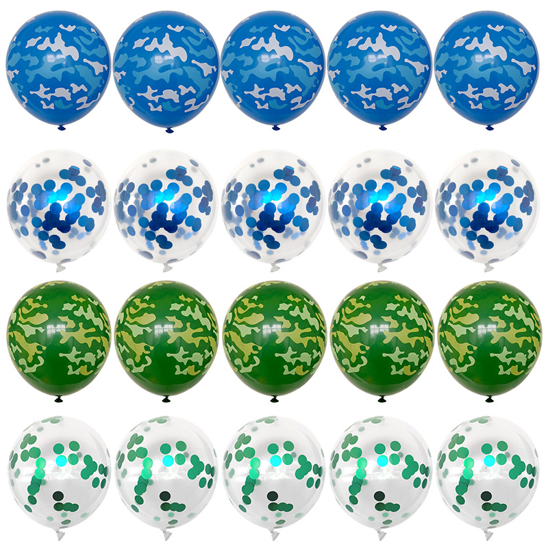 

1set New Green balloon Blue Confetti Balloons boy gift birthday party decoration children balloon Happy Birthday Supplies