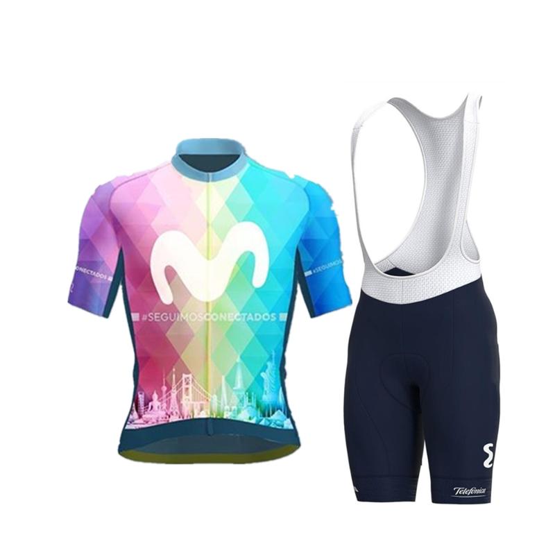 

2020 Team Moving Cycling Clothing Bike Jersey 9D Bib Bike Shorts Ropa Ciclismo Quick Dry Men Summer Bicycle Maillot Triathlon