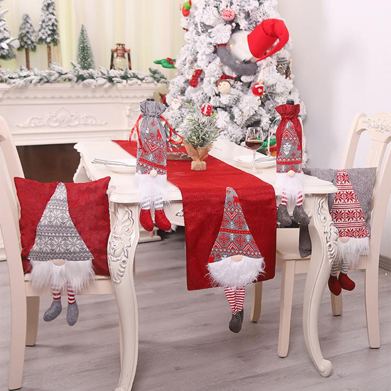 

Christmas Santa Gnome Table Runner Kitchen Table Cloth for Xmas Holidays Ornaments Linens Flag for Xmas