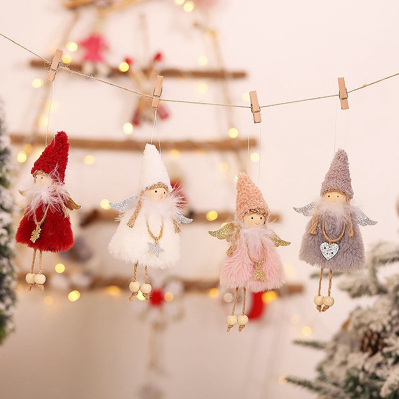 

1pc Christmas Plush Angel Pendant Creative Cute Girl Hanging Doll for Home Christmas Tree Decor Plush Angel Pendant Decor