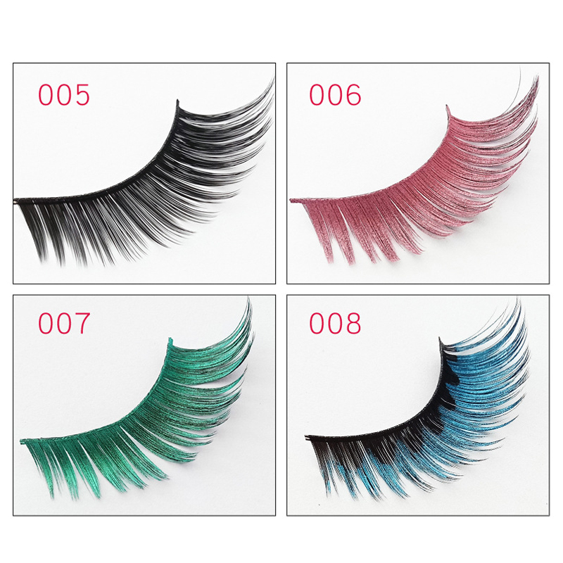 

1 pair Colorful Eyelashes Make up Eye Shadow EyelasheEyelashes Extension Cosplay Costume Accessory for Halloween Supplier