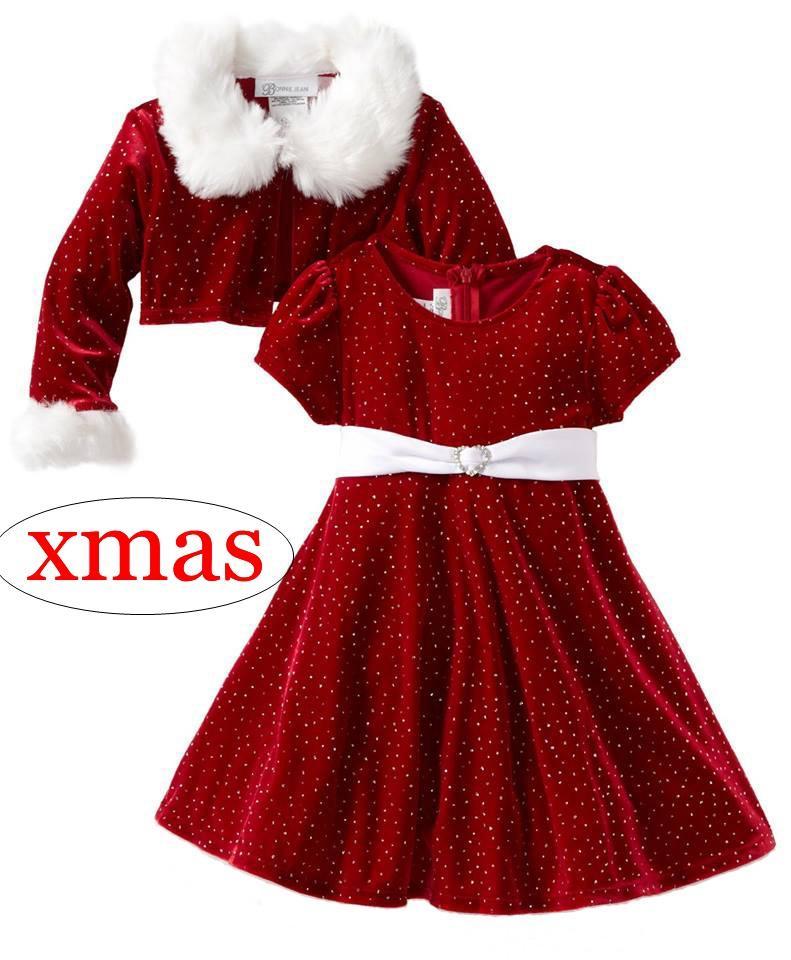 girls red santa dress