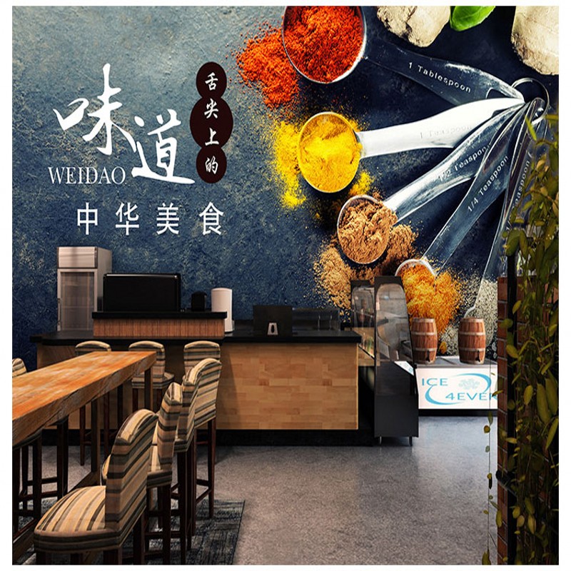 

Drop Shipping photo Wallpaper Chinese Style Spicy Hot Pot Grill Shop Decoration Restaurant Wallpaper Korean Cuisine 3d Mural, Red
