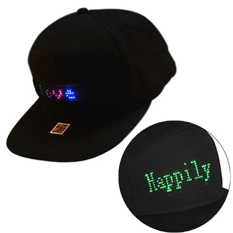 

New Style Loose and comfortable LED Bluetooth APP Hats for Men Baseball Trucker Halloween Birthday New Year's Christmas Party, Red