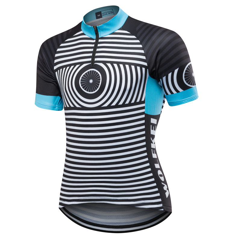 

2020 Wolfkei Summer Half Zipper Cycling Jersey Only Outdoor Sportswear Quick Dry Breathable Compressed For Women SKU20200017