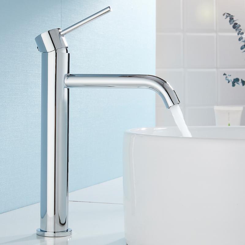 

Bathroom Basin Faucet Polished Basin Sink Water Tap Single Lever Single Faucet Mixer Hole Deck Mounted Bathroom Tap