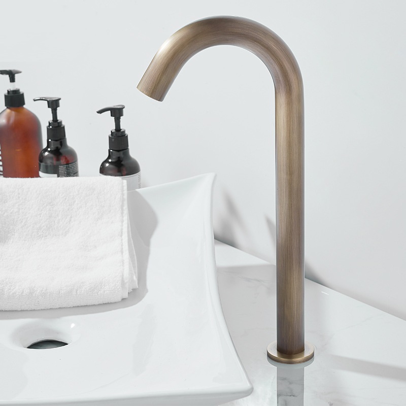 

MTTUZK Deck Mounted Antique Sensor Faucet Integrated type Automatic Sensor Tap Bathroom Wash Basin Touchless infrared Faucet