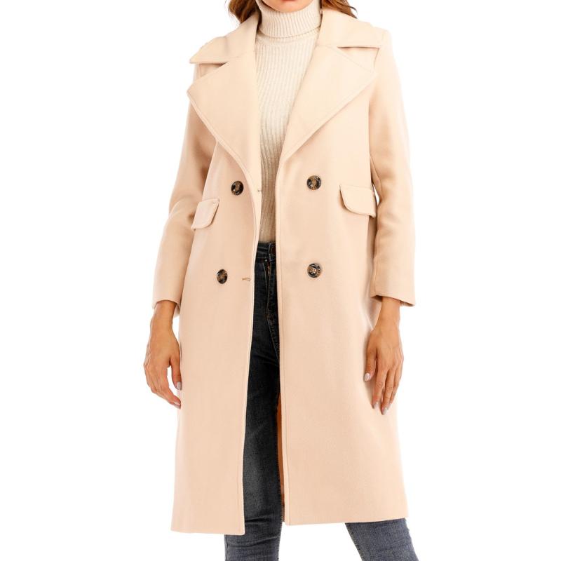 

Nice Autumn Woolen Coat Korean Clothes Women Winter Jacket Women Solid Streetwear Long Coat Plus Size 2xl#J31, Blue