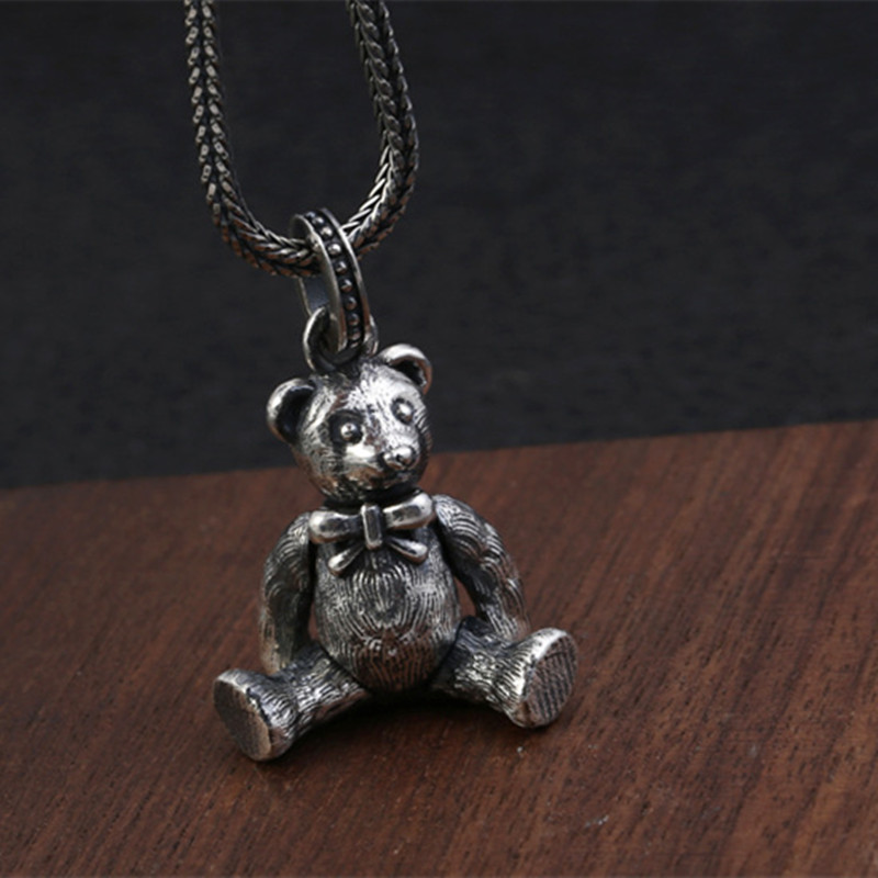 

16g 925 Sterling Silver Jewelry Necklace Chain Men Gift Thai silver Virgin Mary Little bea long&Choker necklaces& Pendants