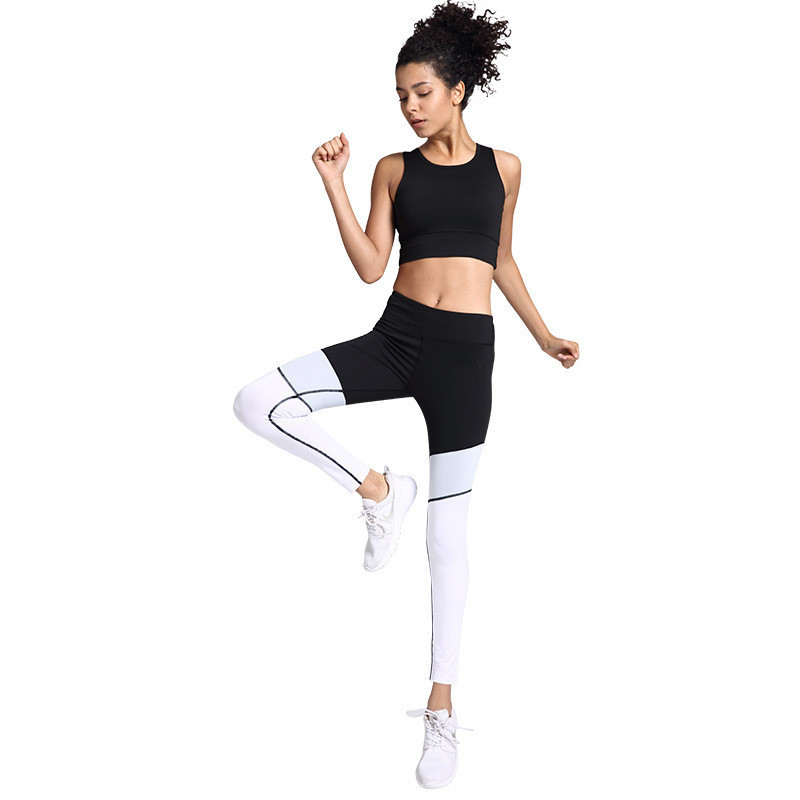 

New Sexy Padded Sports Suit Solid Patchwork Yoga Set Two Pieces Momen Sportswear Fitness Gmy Clothes Breathable Sport Wear Woman, Yoga set-031-lgr