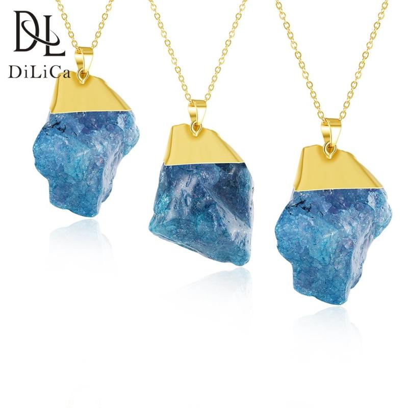 

DiLiCa Elegant Women's Stone Pendant Necklace Fashion Geometric Pendants&Necklaces Lady Girl's Charming Necklace