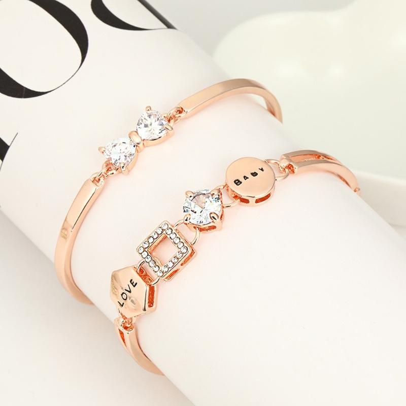 

2020 Style New Romantic rhinestone Set Bracelet Female Simple Temperament All-match Bracelet Jewelry Customization bangle