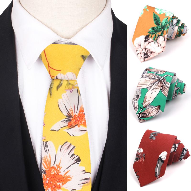 

New Chiffon Floral Ties Printed Mens Ties Spring Summer Slim Neck Tie For Men Women Fashion Skinny Necktie For Wedding Party