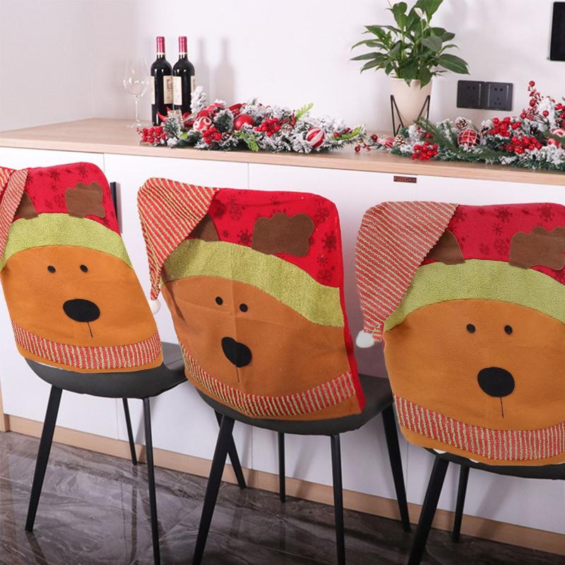 

1pc Home Chair Cover Chair Back Cover Christmas Protective Decor